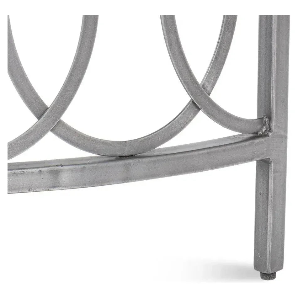 Olympia Demilune Table White Marble Top - LOOMLAN - Sarreid - Side Tables