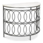 Olympia Demilune Table White Marble Top - LOOMLAN - Sarreid - Side Tables