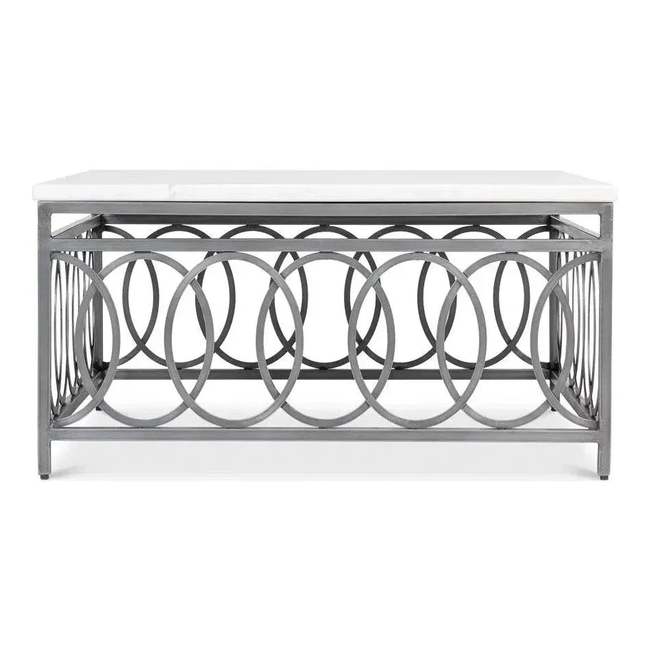 Olympia Square Coffee Table White Marble Top - LOOMLAN - Sarreid - Coffee Tables