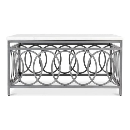 Olympia Square Coffee Table White Marble Top - LOOMLAN - Sarreid - Coffee Tables