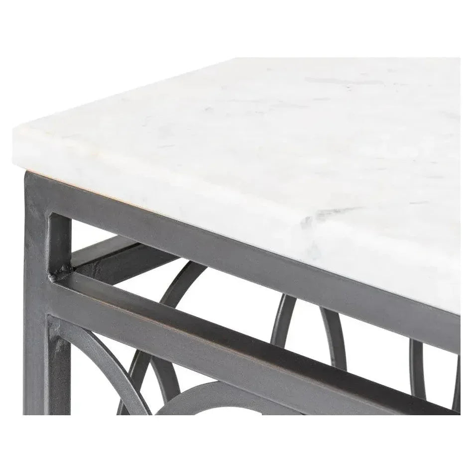 Olympia Square Coffee Table White Marble Top - LOOMLAN - Sarreid - Coffee Tables