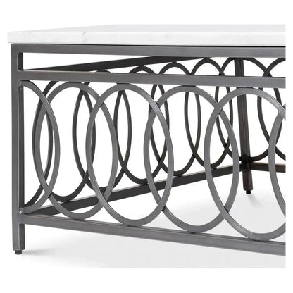 Olympia Square Coffee Table White Marble Top - LOOMLAN - Sarreid - Coffee Tables