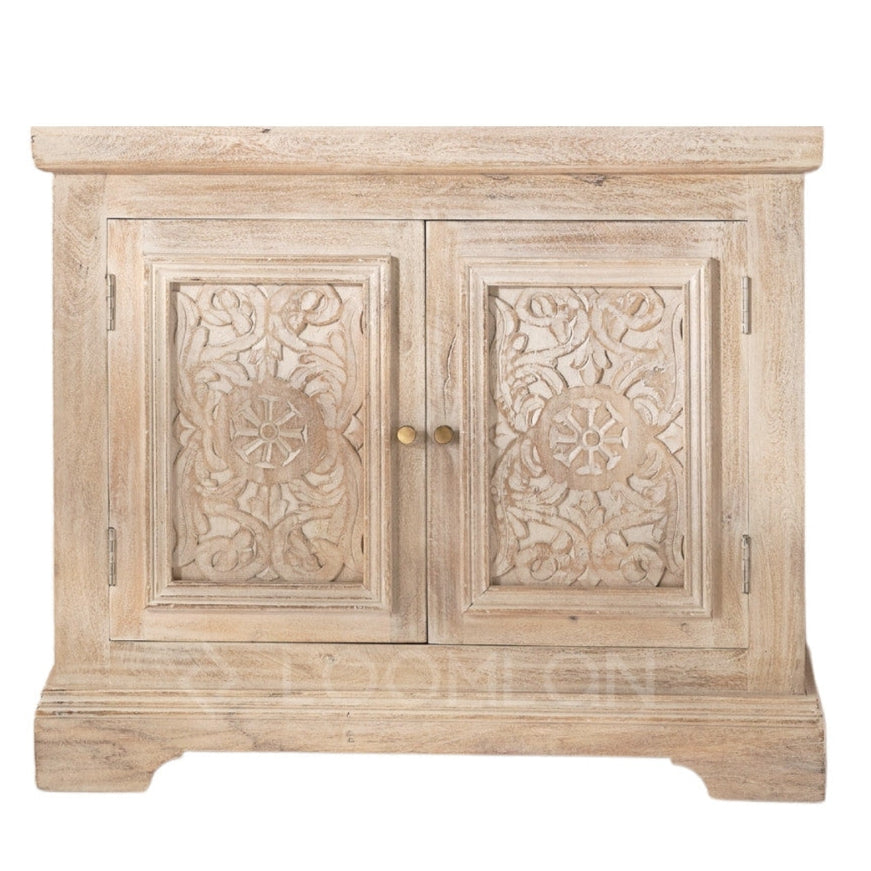 Olyndra Wooden White Wash Accent Cabinet