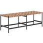 Omari Bench Light Tan Leather Hand Iron Base - LOOMLAN - SUNPAN - Bedroom Benches