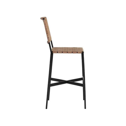 Omari Leather Unique Styled Barstool - LOOMLAN - SUNPAN - Bar Stools
