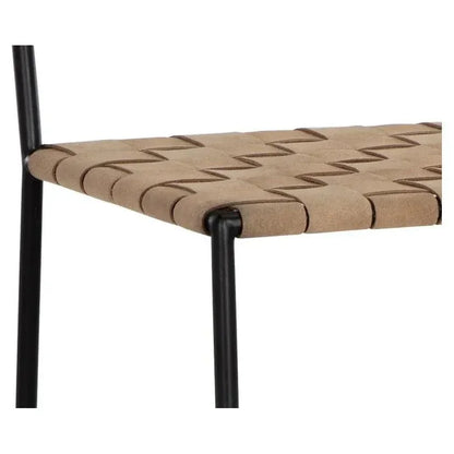 Omari Leather Unique Styled Barstool - LOOMLAN - SUNPAN - Bar Stools