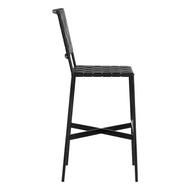 Omari Leather Unique Styled Barstool - LOOMLAN - SUNPAN - Bar Stools