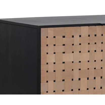 Omari Leather Wooden Sideboard - LOOMLAN - SUNPAN - Sideboards