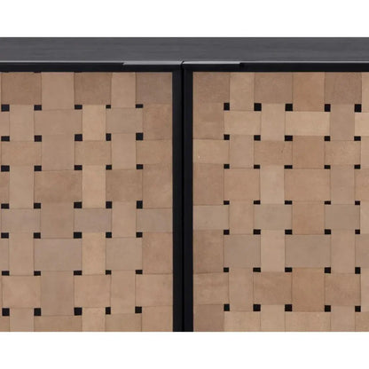 Omari Leather Wooden Sideboard - LOOMLAN - SUNPAN - Sideboards
