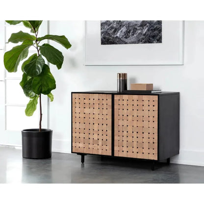 Omari Leather Wooden Sideboard - LOOMLAN - SUNPAN - Sideboards
