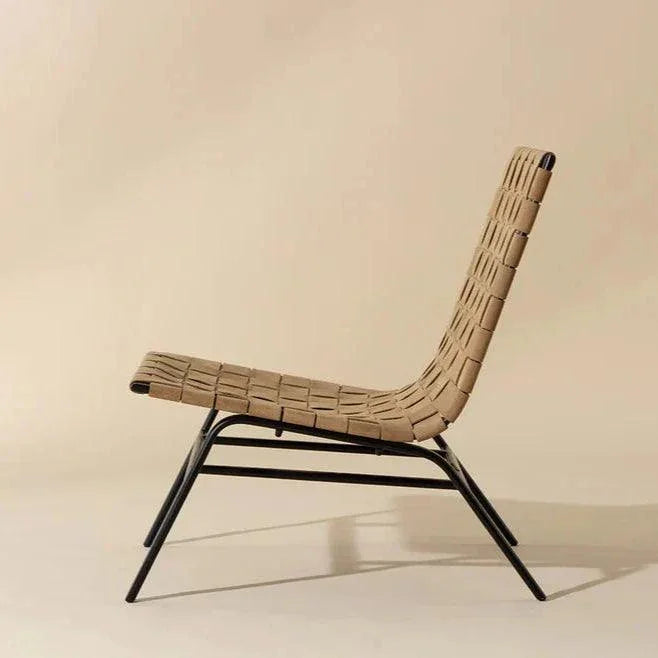 Omari Lounge Chair Luxurious Suede Leather Black Iron - LOOMLAN - SUNPAN - Accent Chairs