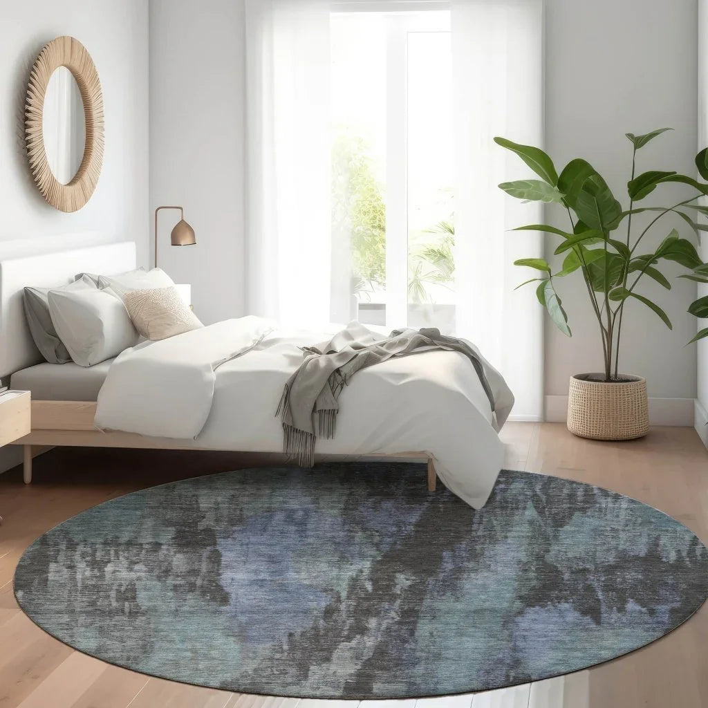 Onyxelle Blue Washable Indoor - Outdoor Rug - LOOMLAN - LOOMLAN Rugs - Outdoor Rugs