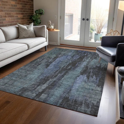 Onyxelle Blue Washable Indoor - Outdoor Rug - LOOMLAN - LOOMLAN Rugs - Outdoor Rugs