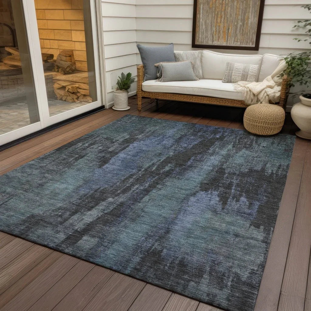 Onyxelle Blue Washable Indoor - Outdoor Rug - LOOMLAN - LOOMLAN Rugs - Outdoor Rugs