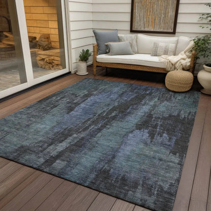 Onyxelle Blue Washable Indoor - Outdoor Rug - LOOMLAN - LOOMLAN Rugs - Outdoor Rugs