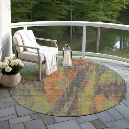 Onyxelle Orange Washable Indoor - Outdoor Rug - LOOMLAN - LOOMLAN Rugs - Outdoor Rugs