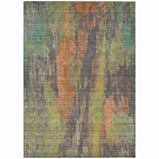 Onyxelle Orange Washable Indoor - Outdoor Rug - LOOMLAN - LOOMLAN Rugs - Outdoor Rugs