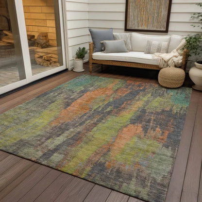 Onyxelle Orange Washable Indoor - Outdoor Rug - LOOMLAN - LOOMLAN Rugs - Outdoor Rugs