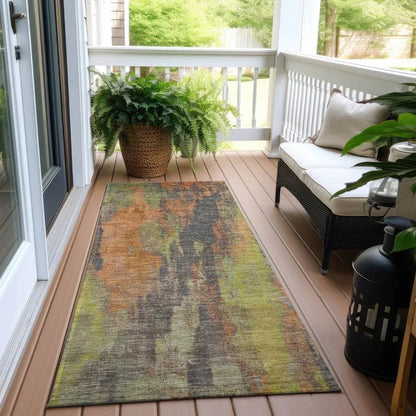 Onyxelle Orange Washable Indoor - Outdoor Rug - LOOMLAN - LOOMLAN Rugs - Outdoor Rugs
