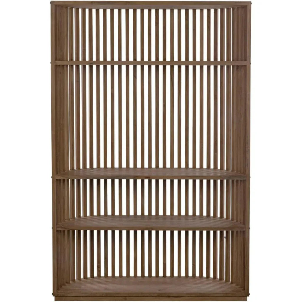 Opal Natural Teak Wood Etagere-Etageres-Noir-LOOMLAN