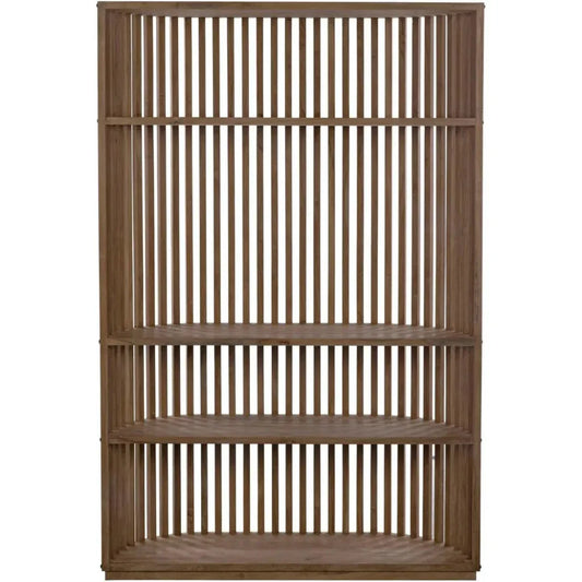 Opal Natural Teak Wood Etagere-Etageres-Noir-LOOMLAN