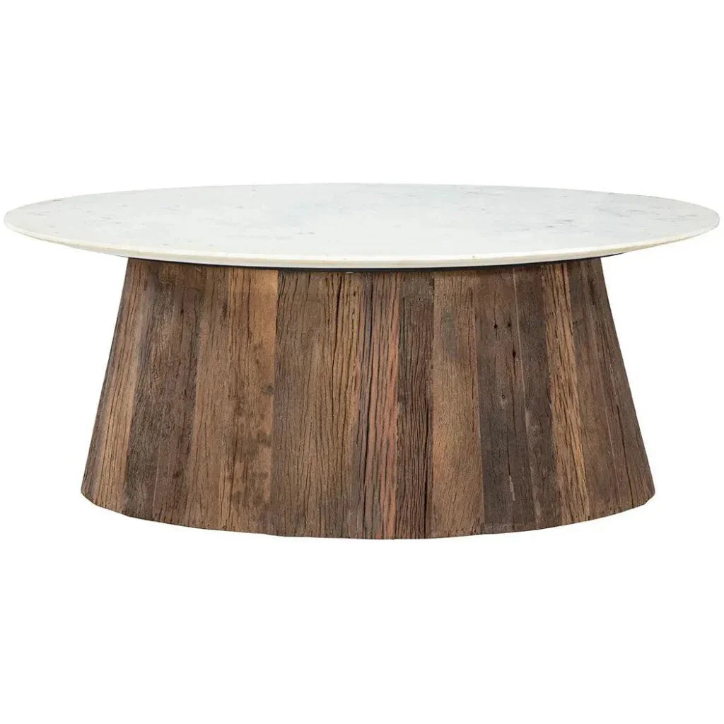 Opal White Marble Topped Oval Coffee Table - LOOMLAN - Coffee Tables