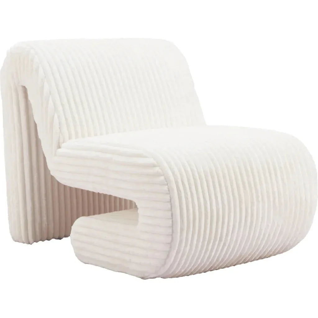 Opam White Armless Accent Chair - LOOMLAN - Zuo Modern - Accent Chairs