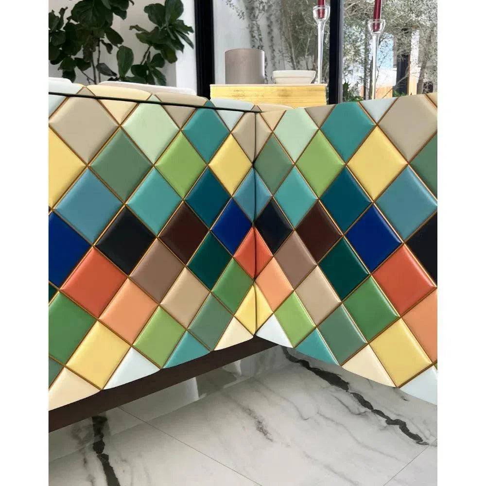 Opaque Rainbow Diamond Wood Credenza - LOOMLAN - Victor Betancourt - Sideboards