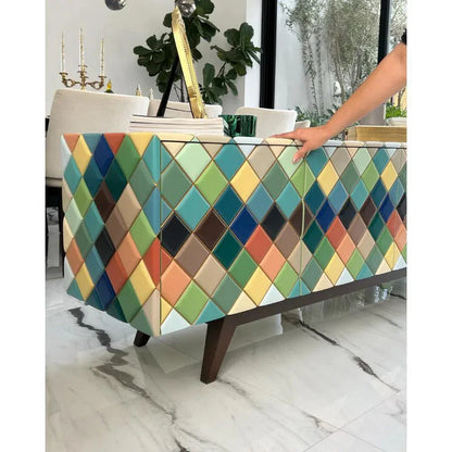Opaque Rainbow Diamond Wood Credenza - LOOMLAN - Victor Betancourt - Sideboards