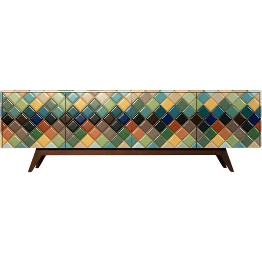 Opaque Rainbow Diamond Wood Credenza - LOOMLAN - Victor Betancourt - Sideboards