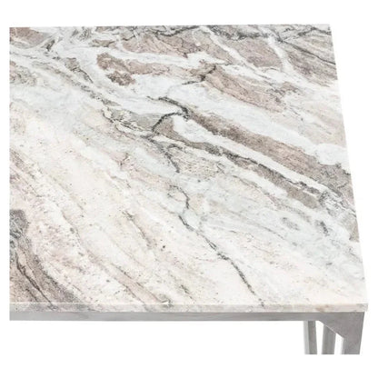 Open Desk With Shelves Marble Top-Home Office Desks-Sarreid-LOOMLAN