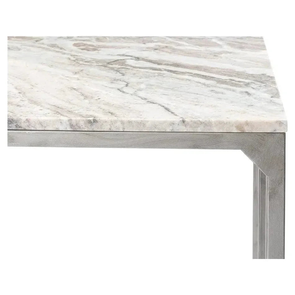 Open Desk With Shelves Marble Top-Home Office Desks-Sarreid-LOOMLAN