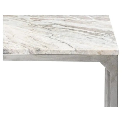 Open Desk With Shelves Marble Top-Home Office Desks-Sarreid-LOOMLAN