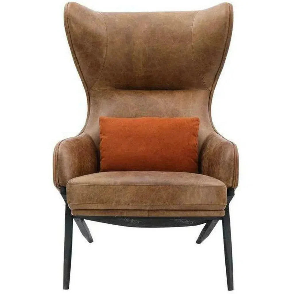 Open Road Brown Leather Lounge Chair - LOOMLAN - Moe's Home - Accent Chairs
