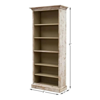Open Shelf Bookcase Disrupted White - LOOMLAN - Sarreid - Bookcases