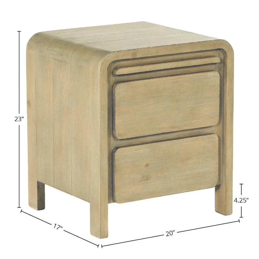Opera Minimalist Wooden 2 Drawer Nightstand - LOOMLAN - LH Imports - Nightstands