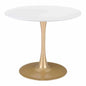 Opus Dining Table White & Gold-Dining Tables-Zuo Modern-LOOMLAN