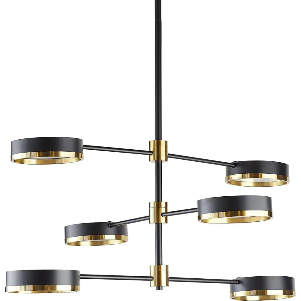 Oralee Chandelier Black Adjustable Arms - LOOMLAN - SUNPAN - Chandeliers
