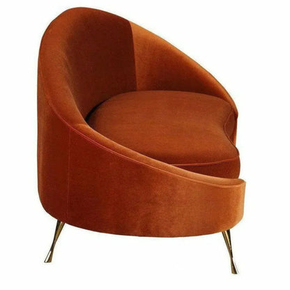 Orange Velvet Chaise Lounge Retro Style - LOOMLAN - Moe's Home - Chaises