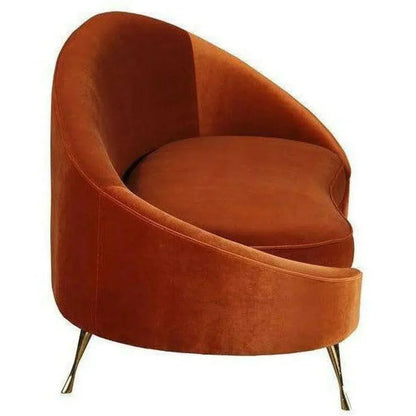 Orange Velvet Chaise Lounge Retro Style - LOOMLAN - Moe's Home - Chaises