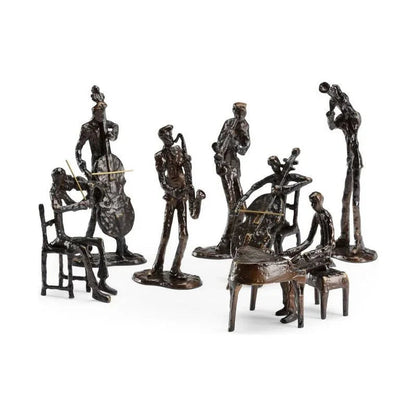 Orchestra Bronze Jazz Band Sculpture - LOOMLAN - Wildwood - Statues & Sculptures