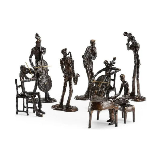 Orchestra Bronze Jazz Band Sculpture - LOOMLAN - Wildwood - Statues & Sculptures