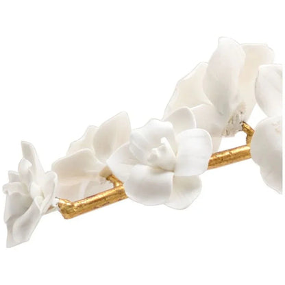 Orchid Gold Leaf Over Iron Stem Sculpture - LOOMLAN - Chelsea House - Statues & Sculptures