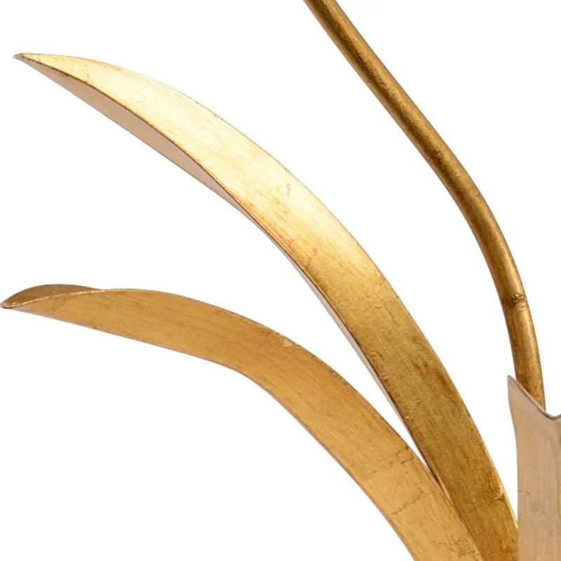 Orchid Gold Leaf Over Iron Stem Sculpture - LOOMLAN - Chelsea House - Statues & Sculptures