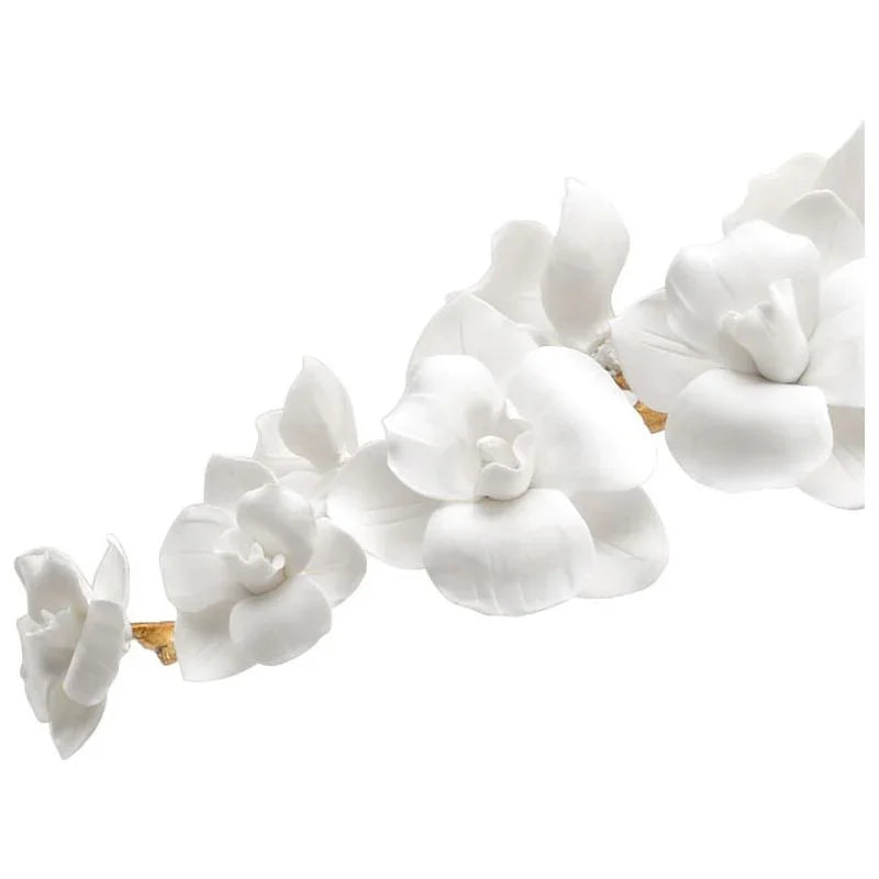 Orchid Gold Leaf Over Iron Stem Sculpture - LOOMLAN - Chelsea House - Statues & Sculptures