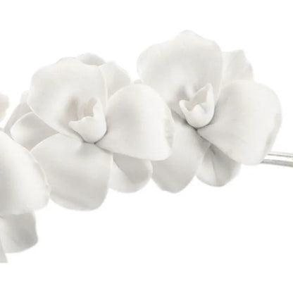 Orchid Stem Silver Flower Sculpture - LOOMLAN - Chelsea House - Statues & Sculptures