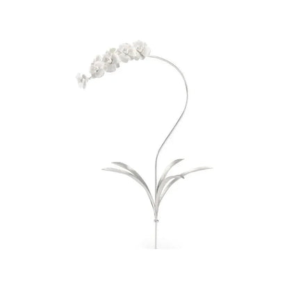 Orchid Stem Silver Flower Sculpture - LOOMLAN - Chelsea House - Statues & Sculptures