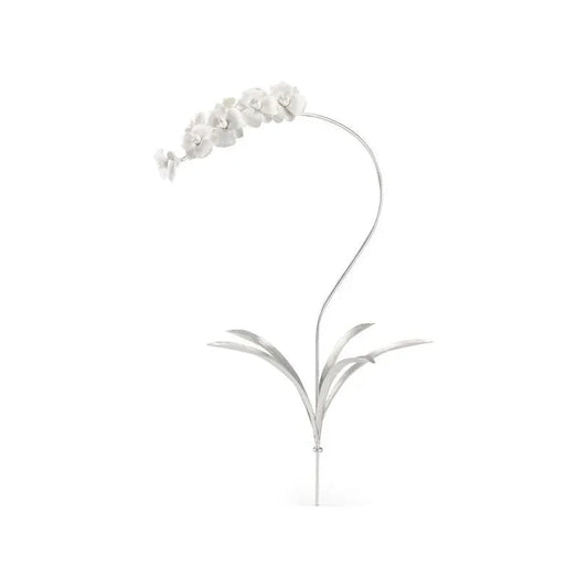 Orchid Stem Silver Flower Sculpture - LOOMLAN - Chelsea House - Statues & Sculptures