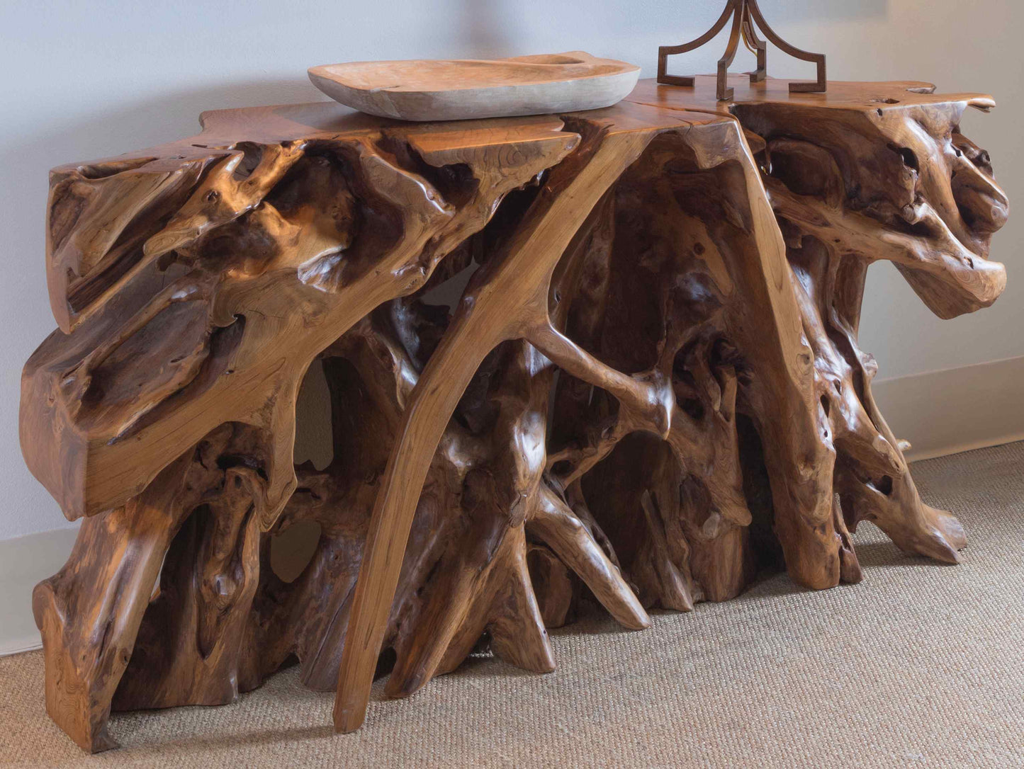 Organics Natural Shape Teak Console Table