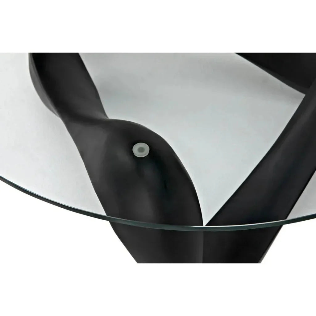 Orion Coffee Table, Black Resin Cement Glass - LOOMLAN - Noir - Coffee Tables